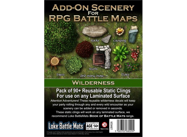 Book of Battlemats ADD-ON Wilderness Klistermärken till Book of Battlemats 