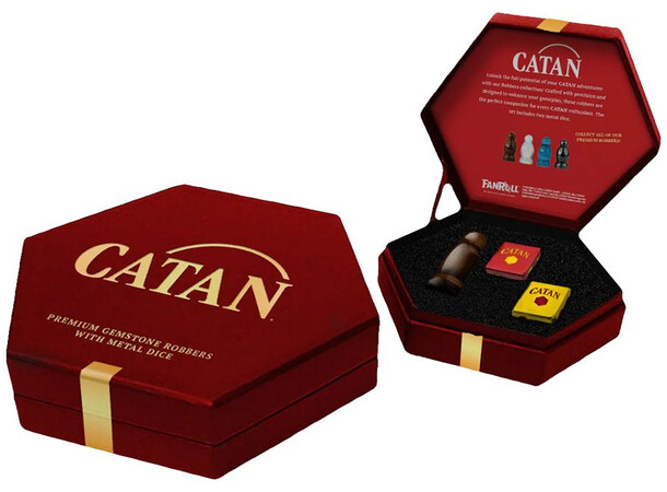 CATAN Robber & Metal Dice Tigers Eye 