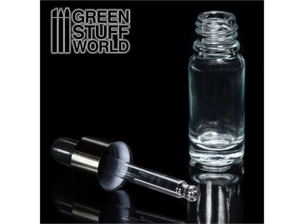 Empty Glass Jar with Pipette Green Stuff World 
