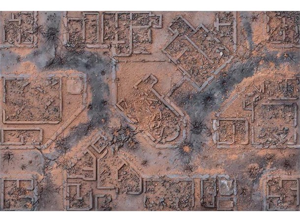 Gaming Mat - Desert Warzone City 6x4 180 x 120 cm - Kraken Wargames 