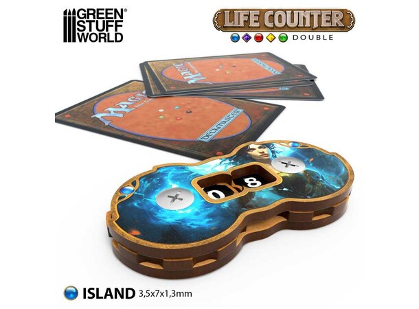 MTG Life Counter Island För Magic the Gathering, D&D, Warhammer 