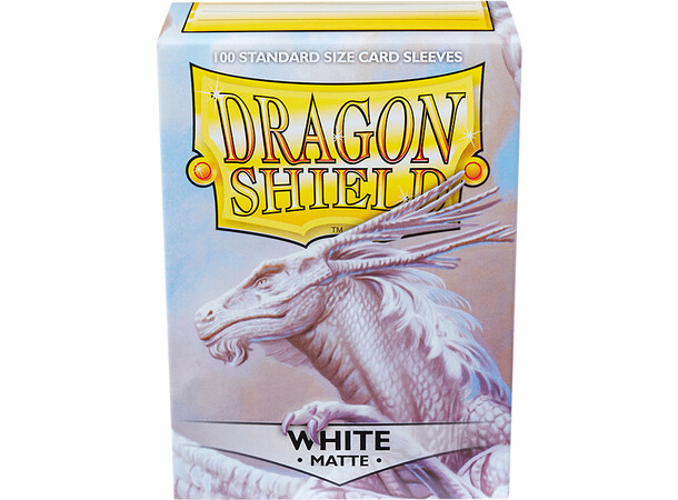 Sleeves Matte White x100 66x91 Dragon Shield Kortskydd m/deckbox 