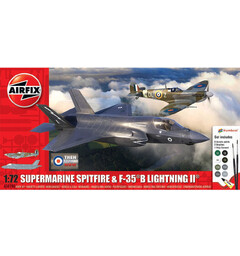 Spitfire/F-35B Lightning II Starter Set Airfix 1:72 Byggsats 22 cm Then and Now
