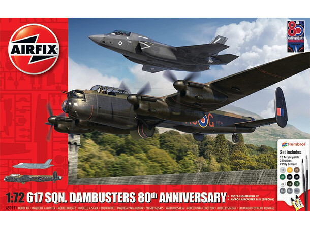 617 Dambusters 80th Anniv. Starter Set Airfix 1:72 Byggsats 30 cm 