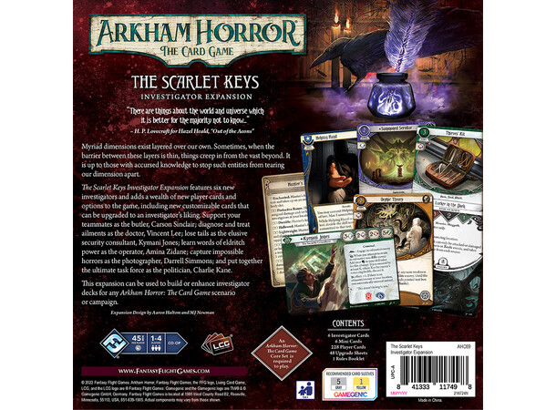 Arkham Horror TCG Scarlet Keys Investiga Investigator Expansion 