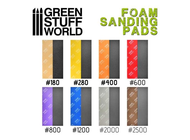 Foam Sanding Pads FINE GRIT x20 Green Stuff World 