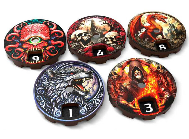 Magic Life Counters - Darkness (5 st) Wound Tracker 32x6mm 