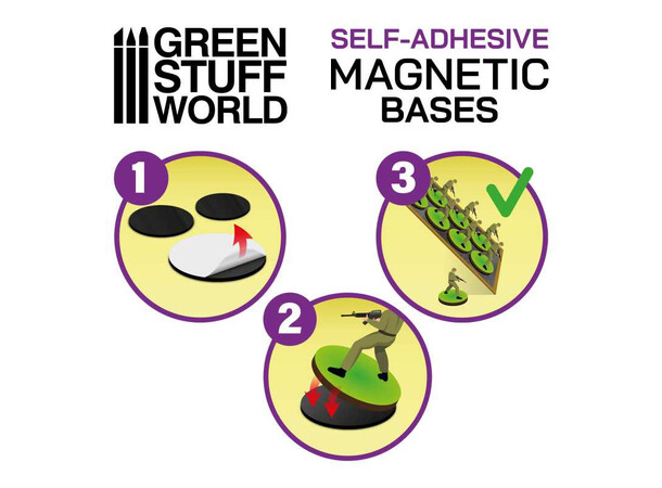 Magnetic Bases - 25x70mm (21 st) Green Stuff World 