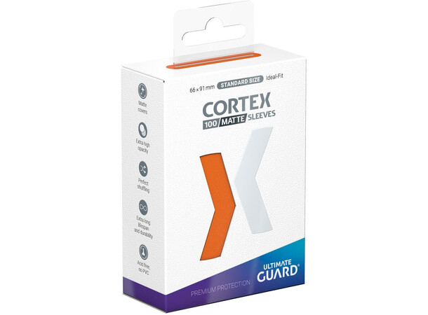 Sleeves Cortex Orange MATTE x100 66x91 Ultimate Guard Standard Size 
