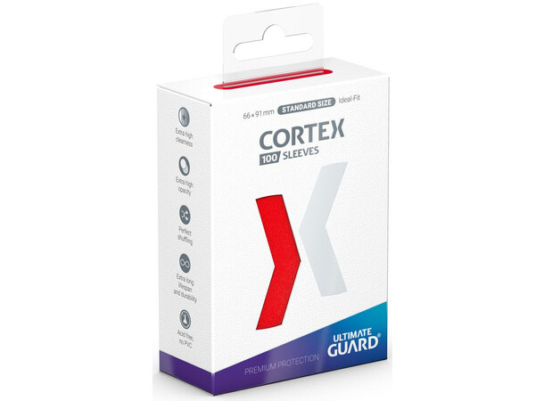 Sleeves Cortex Röd 100 st - 66x91 Ultimate Guard Standard Size 