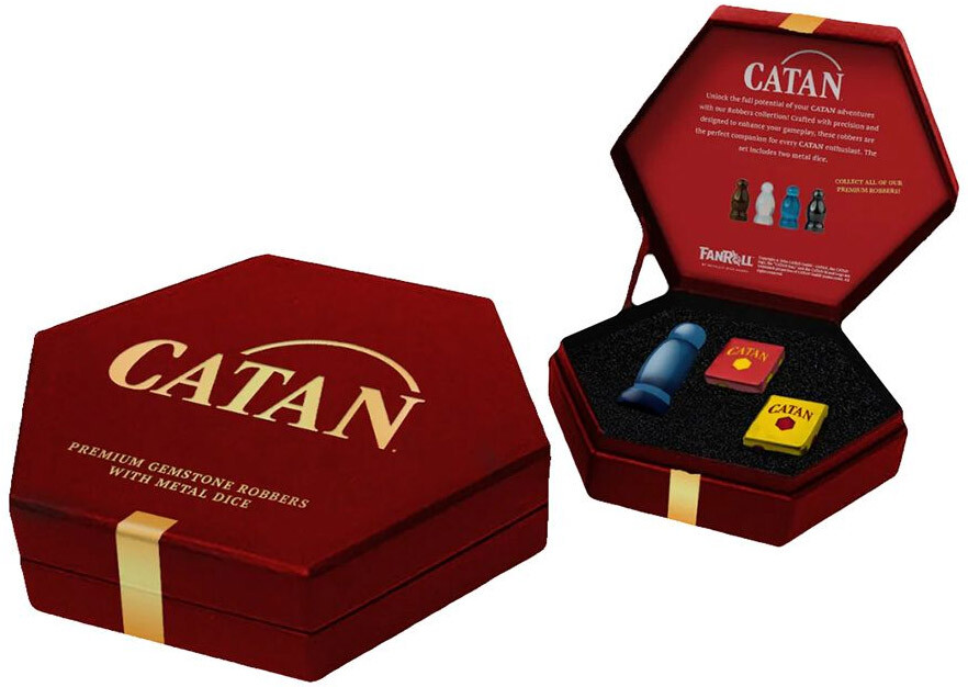 CATAN Robber & Metal Dice Aquamarine