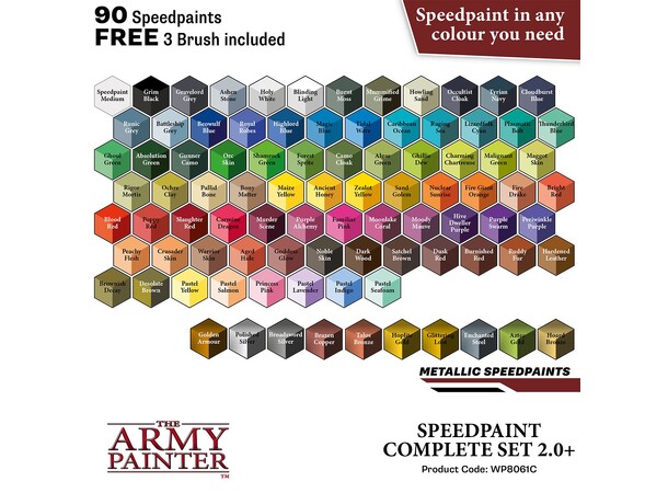 Army Painter Speedpaint Complete Set 2.0 90 färger + 3 Penslar 