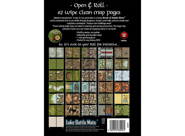 Book of Battlemats GIANT Revised Edition Spiralbunden - 2,5 cm rutnät 