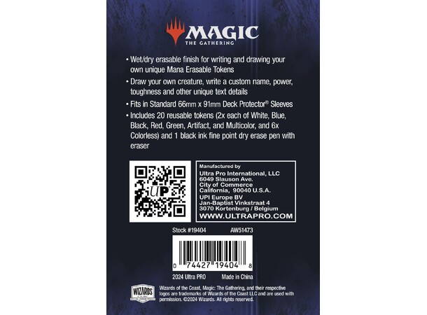 Erasable Tokens for Magic the Gathering Ultra Pro 