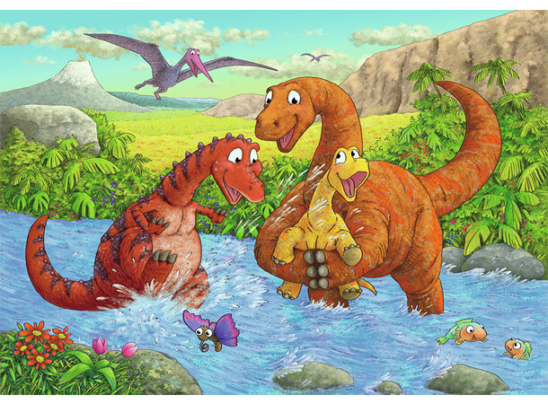 Lekfulla dinosaurier Pussel 2x24 bitar Ravensburger Puzzle 