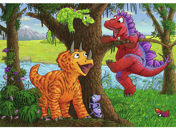 Lekfulla dinosaurier Pussel 2x24 bitar Ravensburger Puzzle 