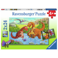 Lekfulla dinosaurier Pussel 2x24 bitar Ravensburger Puzzle