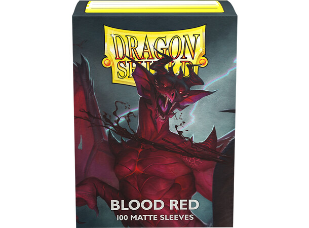 Sleeves Matte Blood Red x100 66x91 Dragon Shield Kortskydd m/deckbox 