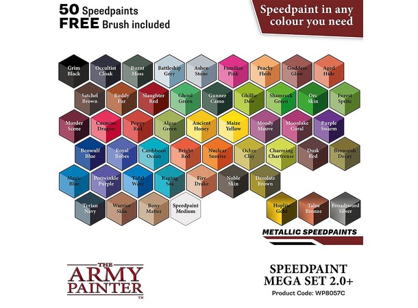 Army Painter Speedpaint Mega Set 2.0 50 färger + Penslar 