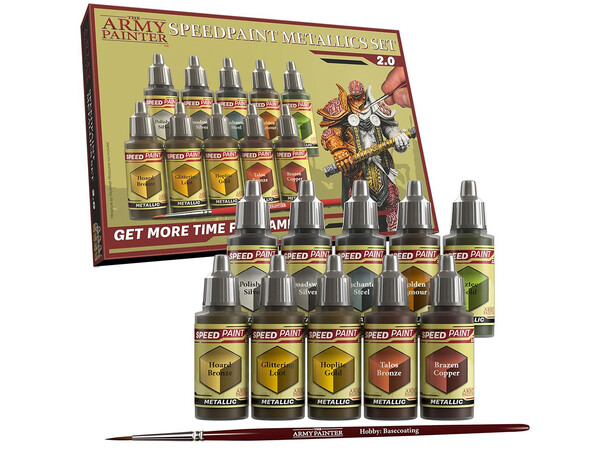 Army Painter Speedpaint Metallic Set 2.0 10 färger + 1 Pensel 