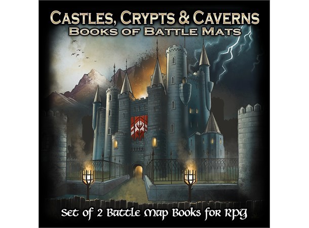 Book of Battlemats CASTLES/CRYPTS/CAVERN Spiralbunden - 2,5 cm rutnät 
