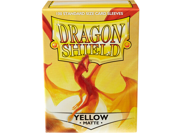 Sleeves Matte Yellow x100 66x91 Dragon Shield Kortskydd m/deckbox 