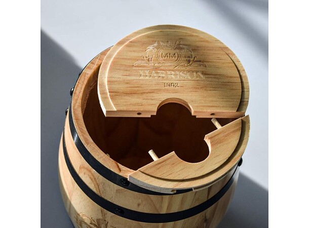 Trefatsdispenser för kartongvin - 3 L Wooden Barrel Dispenser 