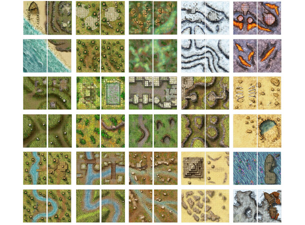 Book of Battle Mats GIANT Wrecks/Ruins Spiralbunden - 2,5 cm rutnät 