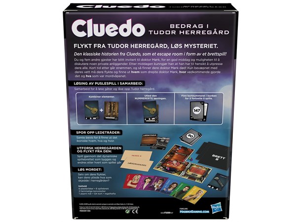 Cluedo Bedrag i Tudors Herregård Escape Room Brettspill 