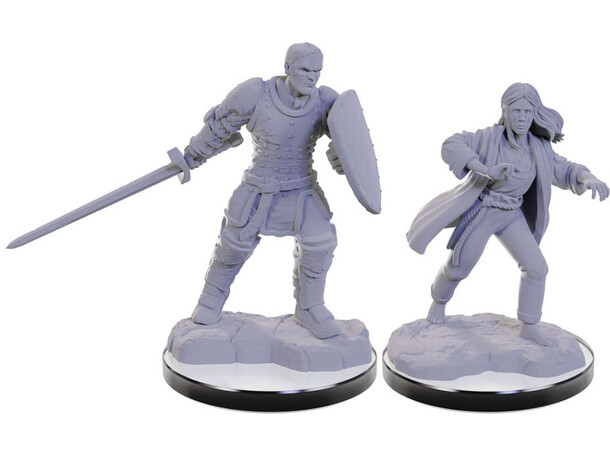 D&D Figur Nolzur Reborn Paladin+Warlock Nolzur's Marvelous Miniatures - Ej målad 