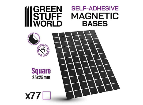 Magnetic Bases - 25x25mm (77 st) Green Stuff World 