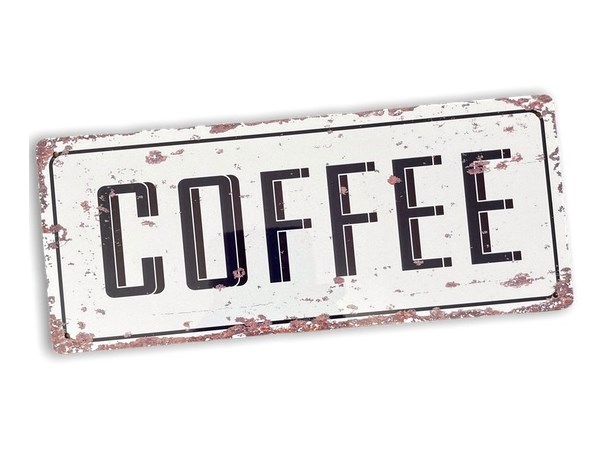 Metall Skilt Coffee 13 x 30cm 