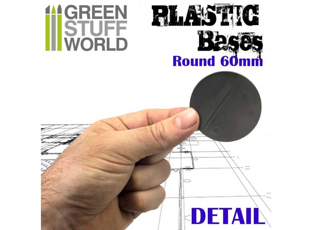 Plastbas Svart Round - 60mm (5 st) Green Stuff World 