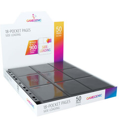 Plastficka 18-Pocket Side Load Svart x50 Gamegenic - Passar Double Sleeve