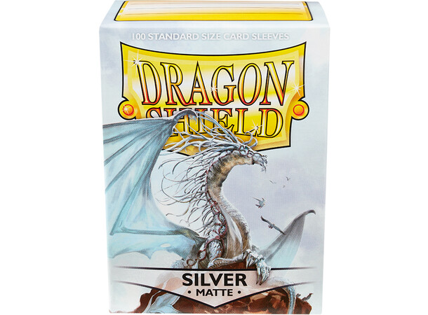 Sleeves Matte Silver x100 66x91 Dragon Shield Kortskydd m/deckbox 