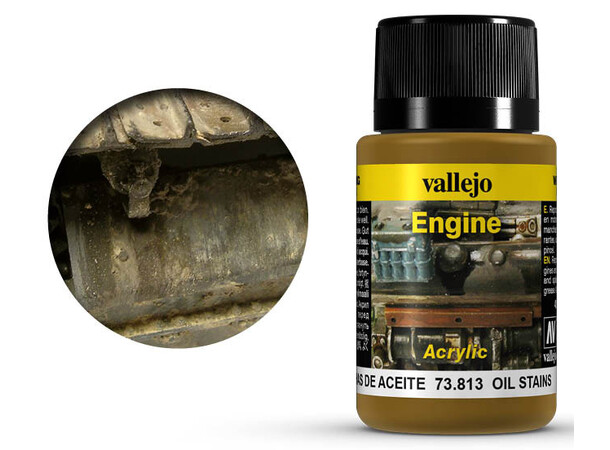 Vallejo Engine Oil Stains - 40ml Weathering Effects - Acrylic 