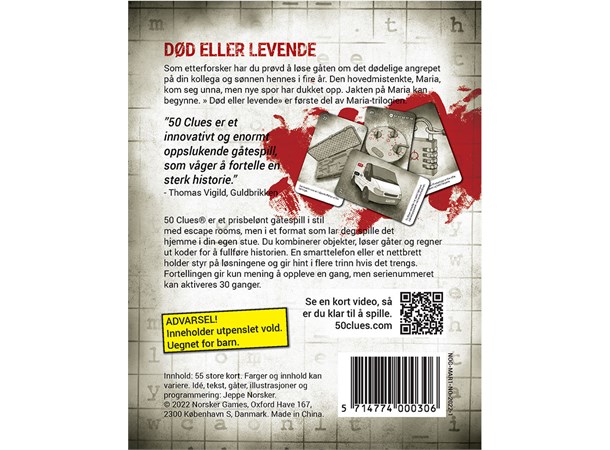 50 Clues Maria Trilogien Del 1 av 3 Død eller levende 