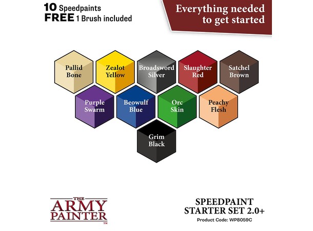 Army Painter Speedpaint Starter Set 2.0 10 färger + 1 Pensel 