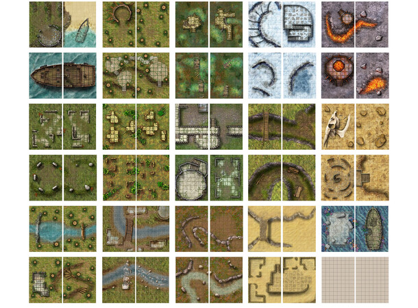 Book of Battle Mats BIG Wrecks/Ruins Spiralbunden - 2,5 cm rutnät 