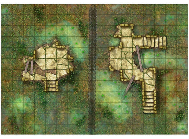 Book of Battle Mats BIG Wrecks/Ruins Spiralbunden - 2,5 cm rutnät 