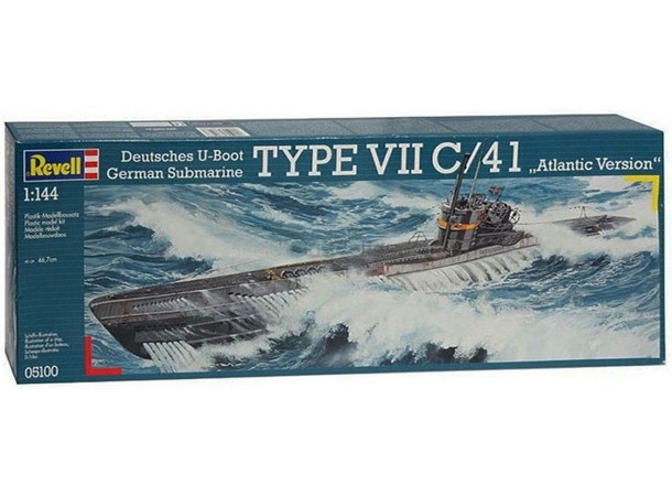 German Submarine Type VII C/41 Atlantic Revell 1:144 Byggsats 