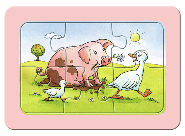Goda djurvänner Pussel 3x6 bitar Ravensburger My First Puzzles 