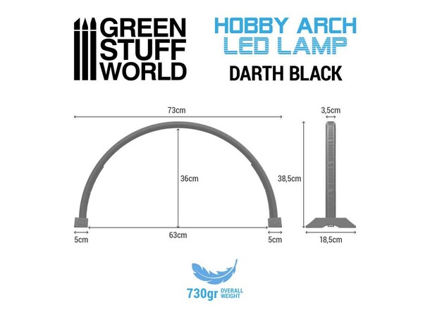 Hobby Arch LED Lamp - Darth Black Green Stuff World 