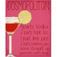 Metall Skilt Cosmopolitan Recipe 20 x 25cm