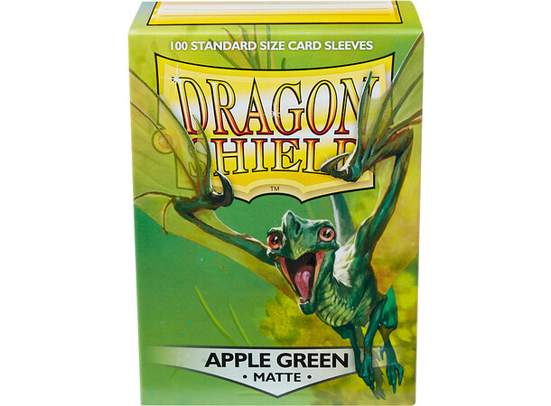 Sleeves Matte Apple Green x100 66x91 Dragon Shield Kortskydd m/deckbox 