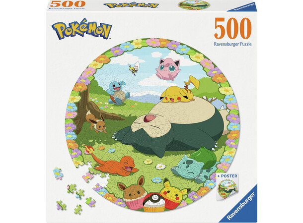 Pokemon Round 500 bitar Pussel Ravensburger Puzzle 