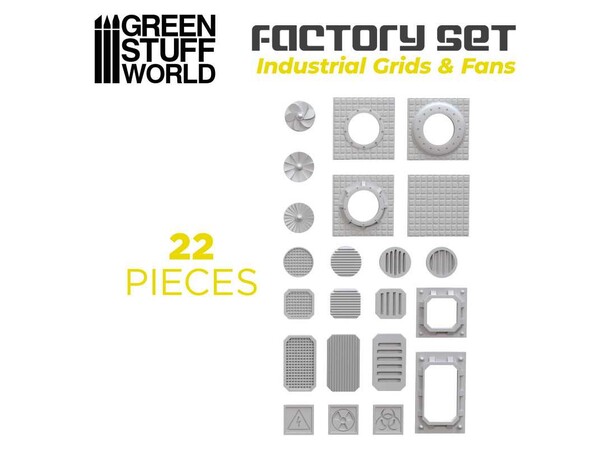 Silicone Molds Industrial Grids & Fans Green Stuff World - Factory Set 