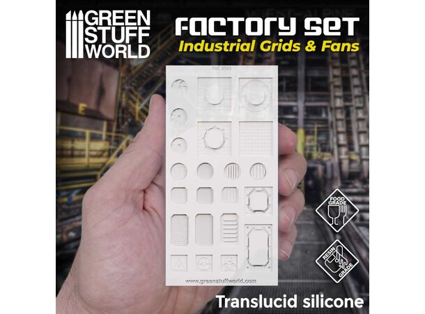 Silicone Molds Industrial Grids & Fans Green Stuff World - Factory Set 