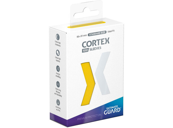 Sleeves Cortex Gul 100 st - 66x91 Ultimate Guard Standard Size 