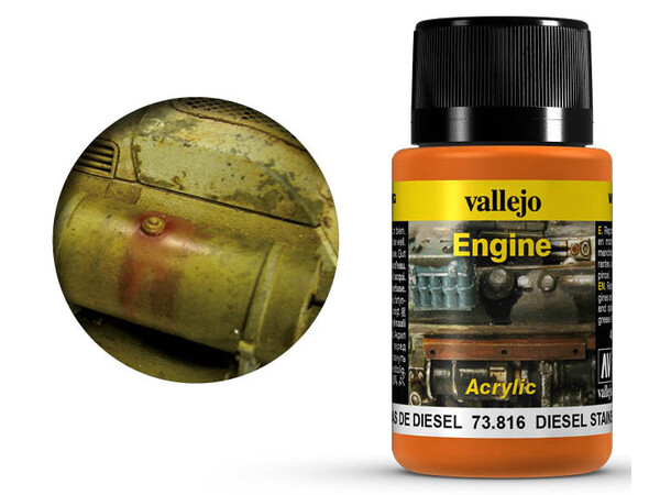 Vallejo Engine Diesel Stains - 40ml Weathering Effects - Acrylic 